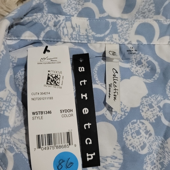 Ny Collection Women's Plus Size Stretch Shirt - Picture 8 of 9